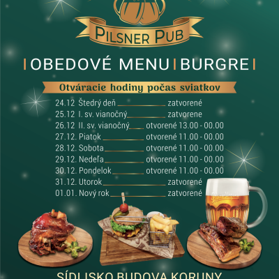 Otváracie hodiny počas vianočných sviatkov v Expert Pilsner Pube